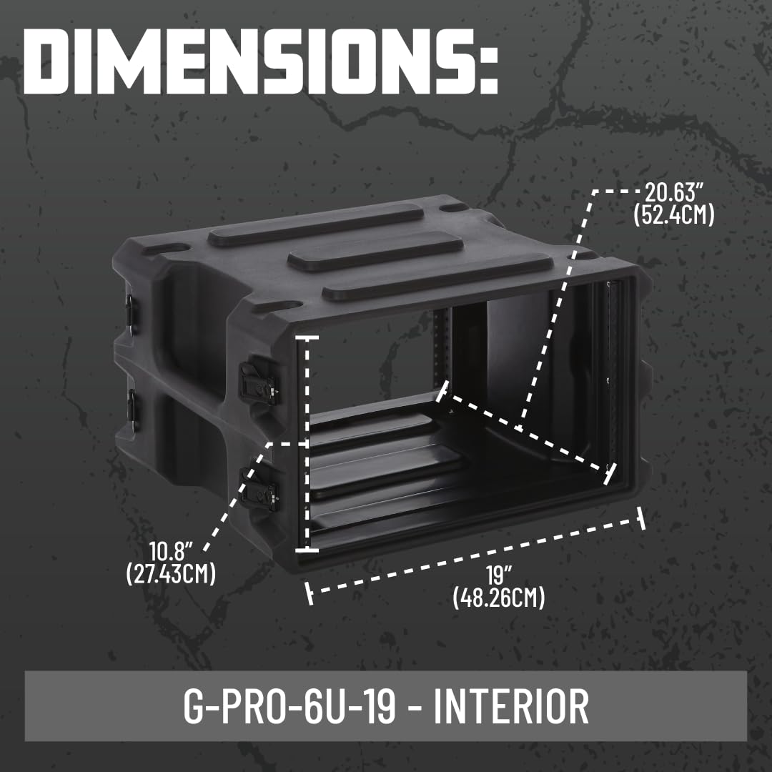 Amazon.co.jp: Gator Cases Proシリーズ 6U ラックケース 標準深さ19